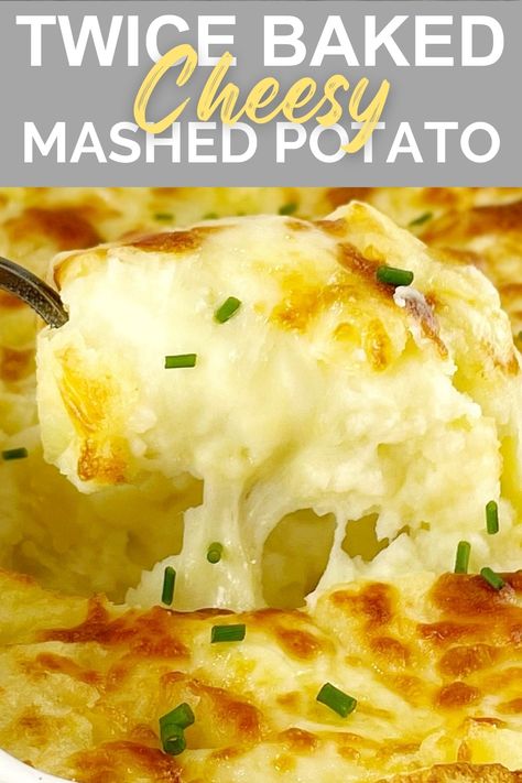 My twice baked mashed potatoes recipe is an easy way to make a delicious mashed potato side dish for your holiday table or just dinner tonight. Extra cheesy with 3 kinds of cheese, this twice baked mashed potato casserole would be great to serve at Christmas or Thanksgiving. Garlic Mashed Potato Casserole, Baked Mashed Potatoes Recipe Ovens, Baked Instant Mashed Potatoes, Twiced Baked Mashed Potato Casserole, Double Baked Mashed Potatoes, Twice Baked Mashed Potatoes Recipe, Make Ahead Twice Baked Potatoes, Baked Mashed Potato Casserole, Baked Mashed Potatoes Recipe