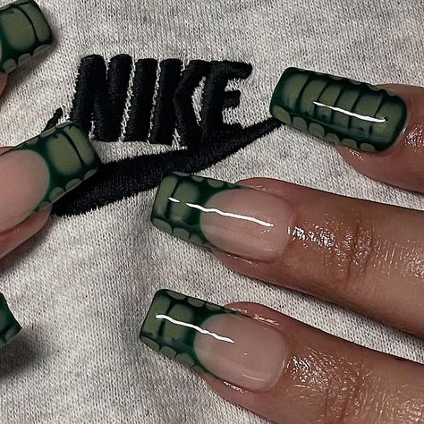 GEL-X NAILS (RIVERSIDE, CA) (@myprettyset) posted on Instagram: “green croc #gelnails #gelxnails #gelxapres #apresgelx #après #riversidenails #inlandempirenails #nails #nailsofinstagram #nailartist…” • Dec 23, 2021 at 1:22am UTC Green Croc Nails, Croc Nail Design, Croc Nails, Acrylic Nails Yellow, Manicure Ideas, Crystal Nails, Fire Nails, Nails Inspo, Dope Nails