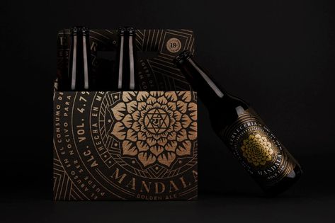 Brand And Packaging Design For Beer Company Mandala - World Brand Design Society Baja California Norte, Coffee Label Design, Tea Labels, Mexican Beer, Luxury Packaging Design, Coffee Label, Brand Strategy Design, Packaging Label Design, Consumer Packaging