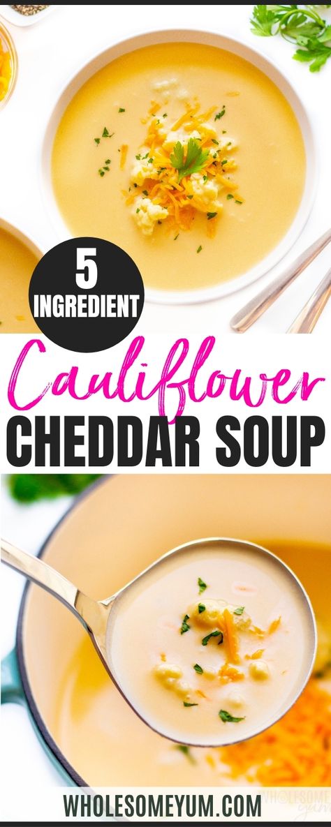 Cream Of Cauliflower Soup Recipe, Cauliflower Cheddar Soup, Easy Cauliflower Soup, Cauliflower Cheese Soup, Cauliflower Cheddar, Freezer Soups, Cauliflower Cheese Soups, Cheesy Cauliflower Soup, Keto Vegetables