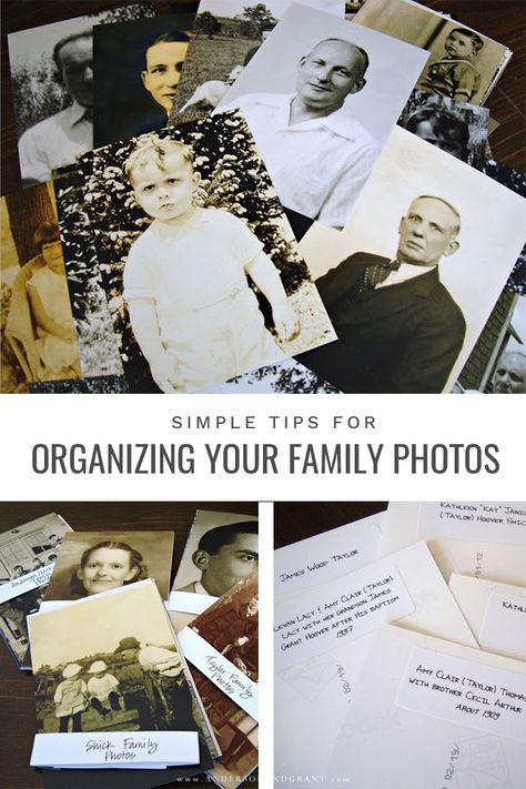 Simple tips for organizing and storing your precious old family photos to preserve them for future generations #organize #photoorganization #howtoorganizeoldfamilyphotos #bestwaytoorganizefamilyphotos How To Organize Old Family Photos, Organizing Old Family Photos, Organizing Old Photos, How To Organize Old Photos, Photo Organization Storage, Organizing Photos, Preserving Photos, Family Yearbook, Photo Organizing