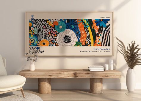 Big Art Above Bed, Artwork Above Desk, Over The Bed Art Ideas, Horizontal Abstract Art, Raleigh Art, Art Behind Couch, Above Bed Decor Modern, Above Bed Decor Boho, Large Horizontal Wall Art