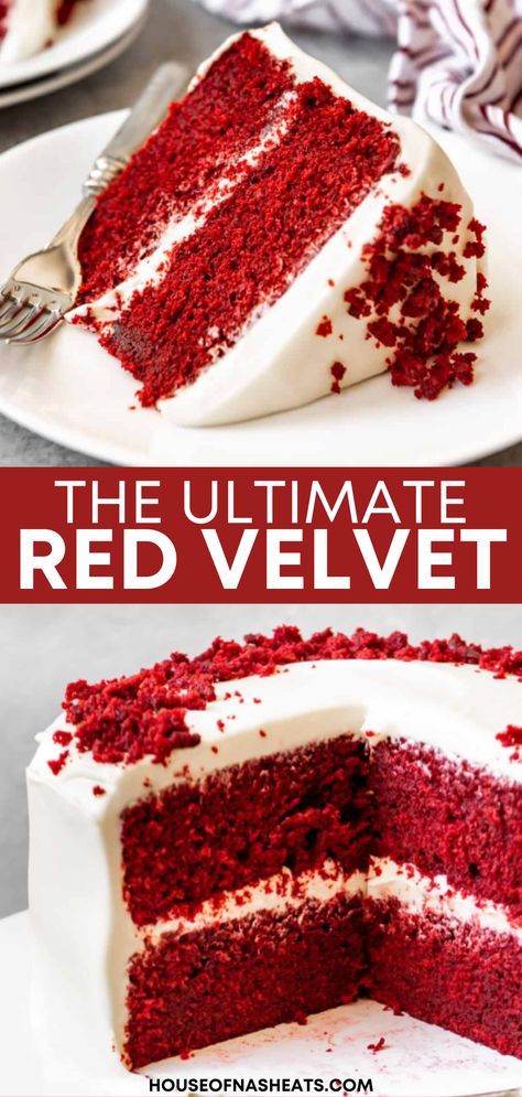 his Red Velvet Cake recipe is made from scratch for the best flavor and a moist, tender crumb that pairs wonderfully with a tangy, sweet cream cheese frosting. This is a classic cake recipe for a 2-layer red velvet cake that is quite possibly the best red velvet cake recipe in the world. Orange Creamsicle Cake, Red Velvet Cake Recipe Easy, Best Red Velvet Cake, Creamsicle Cake, Bolo Red Velvet, Red Velvet Cake Recipe, Velvet Cheesecake, Velvet Cake Recipes, Red Velvet Cheesecake