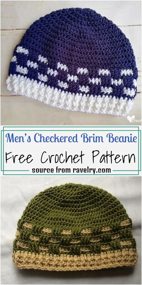 Crochet Mens Hat Pattern, Mens Hat Pattern, Beanie Pattern Free, Crochet Hats For Boys, Crochet Mens Hat, Crochet Hat For Beginners, Fast Crochet, Crochet Men, Easy Crochet Hat