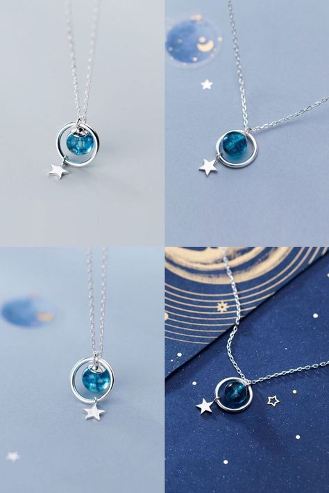 Fresh Crystal Ball Ring Star Pendant Necklace For Women Teen Girls Jewelry Accessory Gift Sterling Silver Sweater Necklace Crystal Ball Ring, Teen Girl Jewelry, Silver Sweater, Pretty Jewelry Necklaces, Sweater Necklace, Pendant Necklace Simple, Magical Jewelry, Star Pendant Necklace, Rings Jewelry Fashion