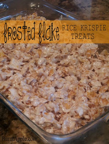 Frosted Flake rice krispie treats. i made them, but i think i should have put more frosted flakes bec the marshmallows were super gooy. Marshmallow Treats Recipe, Rice Krispies Recipe, Flake Recipes, Bake Sweets, Krispie Treats Recipe, Desserts Snacks, Krispy Treats, Marshmallow Treats, Homemade Candy