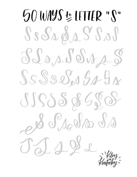 50 ways to letter - S Writing Fonts, Alfabet Letters, Hand Lettering Inspiration, Hand Lettering Fonts, Hand Lettering Alphabet, Makijaż Smokey Eye, Hand Lettering Tutorial, Creative Lettering, Calligraphy Alphabet