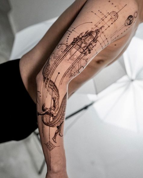 Architecture Tattoo Ideas, Architectural Tattoo, Cute Halloween Tattoos, Word Tattoo Ideas, Geometric Line Tattoo, Atlas Tattoo, P Tattoo, Create A Tattoo, Word Tattoo