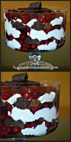 BLACK FOREST TRIFLE Yummy Brownie Recipes, Black Forest Trifle, Trifle Bowl Recipes, Bbq Dessert, Trifle Dessert Recipes, Trifle Desserts, Trifle Recipe, Cherry Pie Filling, Monkey Bread