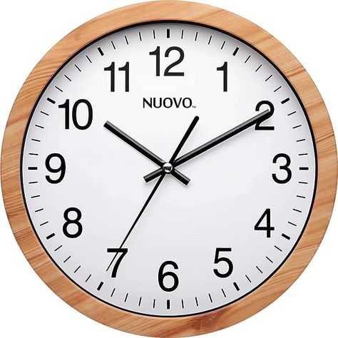 Nuovo 10" Wood Grain Round Wall Clock Silent and Not Tickling Vintage Wall Clock for Living Room Bedroom Kitchen (26cm / 10") : Amazon.co.uk: Home & Kitchen Bathroom Wall Clocks, Minimalist Wall Clocks, Retro Wall Clock, Diy Clock Wall, Vintage Wall Clock, Design Movements, Diy Clock, Round Wall Clocks, Wall Clock Modern