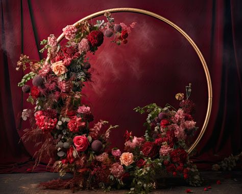 Floral Backdrop Photoshoot, Red Backdrop Photoshoot, Ring Background, Pink And Red Roses, Digital Photography Backdrops, Flower Curtain, Photography Backgrounds, Bridal Elegance, Photo Backdrops