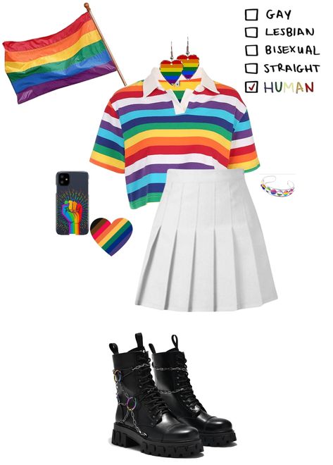 Pride Outfit Ideas Women Plus Size, Pride Clothing Ideas, Lgbtq Inspired Outfits, Lgbtq Outfit Ideas, Pride 2023 Outfits, Pride Inspired Outfits, Pride Outfits Women, Pride Aesthetic Outfits, Pride Month Outfit Ideas