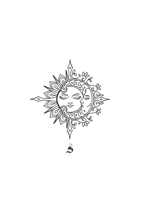 Wave Moon Sun Tattoo, Sun Moon Line Tattoo, Sun And Moon Tattoo Design, Moon Tattoo Design, Snow Tattoo, Luna Tattoo, Chest Tattoo Ideas, Moon Sun Tattoo, 3rd December