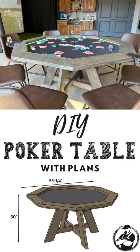 Diy Poker Table, Poker Table Diy, Poker Table Plans, Gaming Table Diy, Small Game Rooms, Game Room Tables, Poker Room, Game Room Design, Table Plans