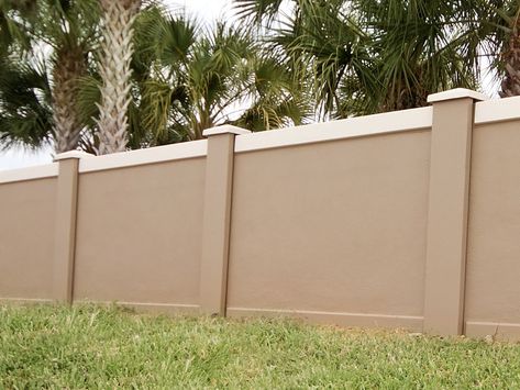 Concrete Fences, Concrete Fence Wall, Fences Ideas, Fence Wall Design, Compound Wall Design, Cinder Block Walls, Modern Fence Design, Types Of Concrete, House Fence Design