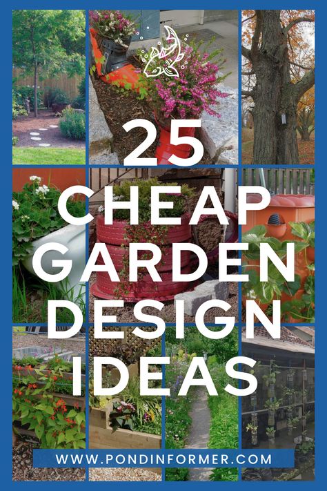 Creative Small Garden Ideas, Garden Diy Ideas On A Budget, Front Yard Cheap Ideas, Small Garden Design Ideas Budget Simple Backyard Landscaping, Gardens On A Budget, Inexpensive Garden Ideas, Garden Lawn Ideas, Low Budget Garden Ideas, Garden Inspo Ideas