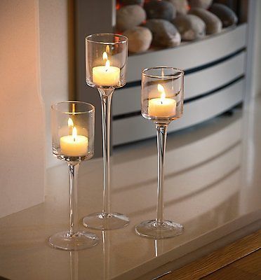 Glass Candle Holders Wedding, Tall Glass Candle Holders, Tea Lights Wedding, Led Tea Light Candles, Glass Tealight Candle Holders, Elegant Candle Holders, Tall Candle Holders, Tafel Decor, Candle Holders Wedding