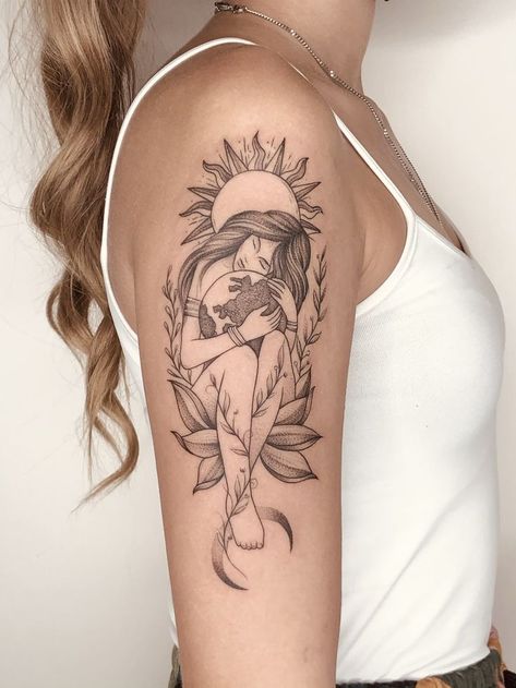 Mother Earth Tattoo, Earth Tattoo, Dream Tattoos, Get A Tattoo, Dreamcatcher Tattoo, A Tattoo, Mother Earth, Tatting, Body Art