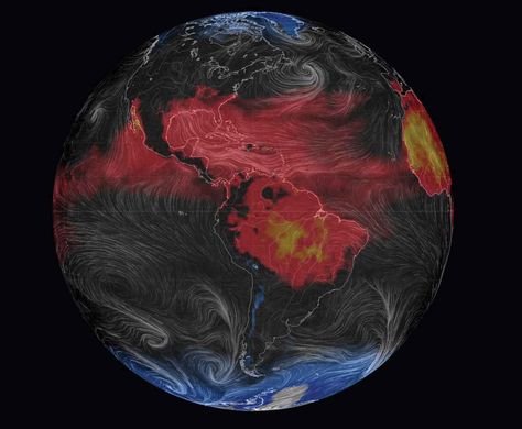 An animated globe that displays real-time weather data. [[Read more](http://www.popsci.com/3-d-map-earth-shows-real-time-weather-data)] Map Of Earth, Data Visualization Examples, Wind Map, Global Map, Weather Data, Data Visualisation, Earth Map, Weather Patterns, Popular Science