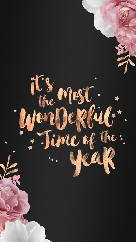 iPhone 7 Plus Wallpaper | Rose gold + festive! <3 7 Plus Wallpaper, Iphone 7 Plus Wallpaper, Samsung Wallpapers, Year Wallpaper, Liquid Chalk, Wallpaper Tumblr, Creative Lettering, Wallpapers Iphone, Wonderful Time Of The Year