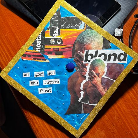 Grad Cap Ideas Frank Ocean, Grad Cap Inspo Sza, Frank Ocean Graduation Cap Ideas, Graduation Cap Designs Frank Ocean, Kendrick Lamar Graduation Cap, Frank Ocean Promposal, Music Grad Cap Ideas, Frank Ocean Cap Graduation, Frank Ocean Grad Cap