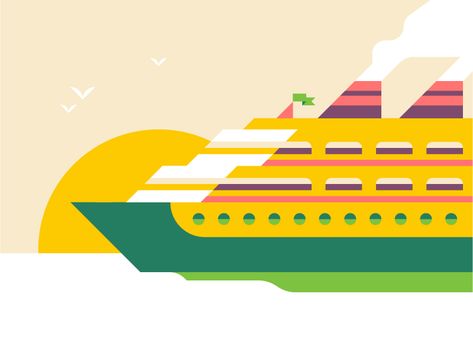 Cruise ship Cruise Ship Illustration, Illustrator Practice, Geometric Illustration, Cruise Ship, Global Community, Creative Professional, Illustrator, Quick Saves