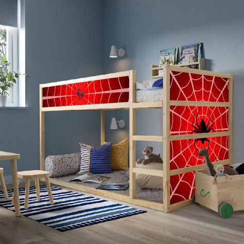 Marvel Wallpaper Kids Room, Spider Man Kids Room, Spider Man Bedroom Ideas Little Boys, Bedroom Ideas For Boys Kids, Spiderman Bedroom Ideas Kid Rooms, Spiderman Boys Bedroom, Spiderman Toddler Room, Spider Man Room Ideas, Spider Man Room Ideas Kids