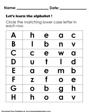 Learning Alphabet Activity - Preschool Worksheets Letter Review Preschool, Letter Matching Preschool, Letter Matching Worksheet, Free Printable Alphabet Worksheets, Alphabet Letter Activities, Free Printable Alphabet, Learning Alphabet, Alphabet Writing Practice, Printable Alphabet Worksheets