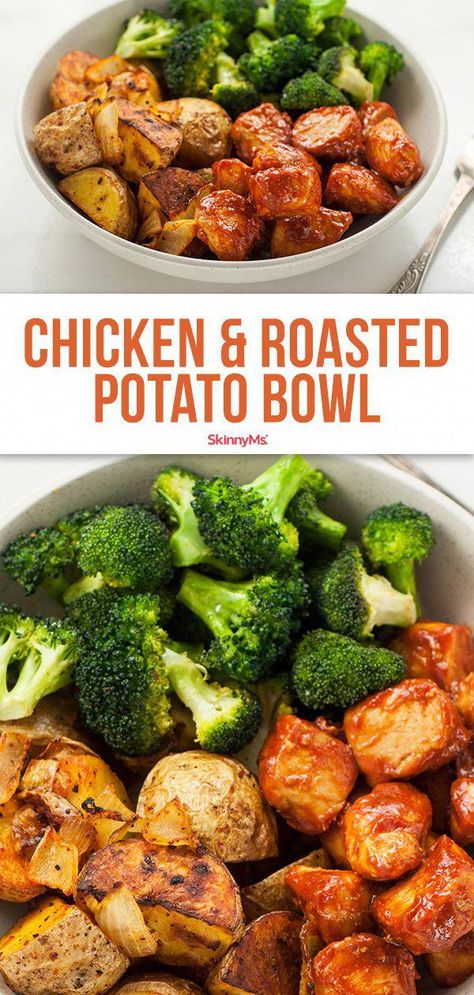 Roasted Broccoli And Potatoes, Potato Bowl Recipe, Potato Bowls, Potato Bowl, Broccoli And Potatoes, Lean Chicken, Roasted Potato, Deep Cleaning Hacks, Pan Meals