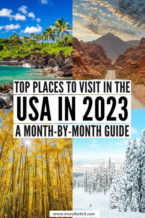 Wondering what the best places to visit in the USA are in 2023? Check out this detailed USA bucket list with tropical destinations, summer road trips, skiing destinations, national park adventures, big historical cities, and other destinations you can't miss when traveling in the United States! #usatravel #usabucketlist #usatravel2023 3 Day Weekend, Usa Places To Visit, Vacations In The Us, Us Travel Destinations, Us Destinations, Usa Travel Destinations, Vacation Places, North America Travel, Road Trip Usa