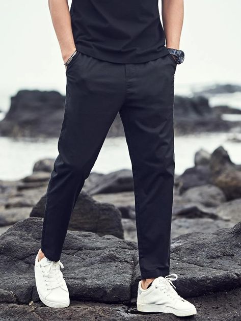 Mens Bottom Wear, Tapered Pants Outfit Men, Jeans Pants Outfit Men, Tailored Pants Outfit Men, Dress Pants Outfits Men, Mens Pants Fashion Jeans, Shein Outfits Men, Ankle Pants Outfit Men, Ankle Pants Outfit