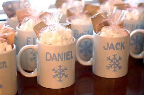 Planted by Streams: Six : The Snow Party Personalized mug party favor Sledding Birthday Party, Snow Birthday Party, Sledding Party, First Birthday Winter, Ice Party, Ice Skating Party, Snow Party, Snowflake Party, Winter Birthday Parties