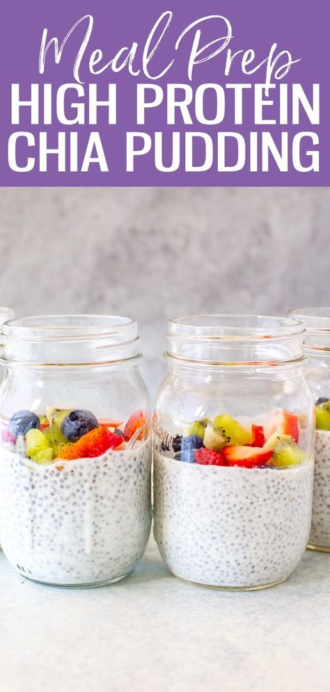 High Protein Chia Pudding, Protein Chia Seed Pudding, Protein Chia Pudding, Chai Pudding, Chia Yogurt, Vegan Greek Yogurt, What Is Healthy Food, Healthy Foods To Make, Healthy Food Habits