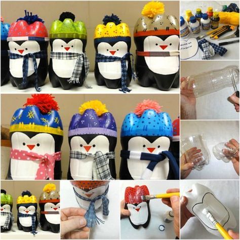 Plastic Bottle Penguins - 20 Genius DIY Recycled and Repurposed Christmas Crafts Recycled Christmas Decorations, Crafts From Recycled Materials, Noel Diy, Soda Bottle, Plastic Bottle Crafts, Diy Recycle, Diy Tags, Easy Christmas Crafts, Recycled Crafts