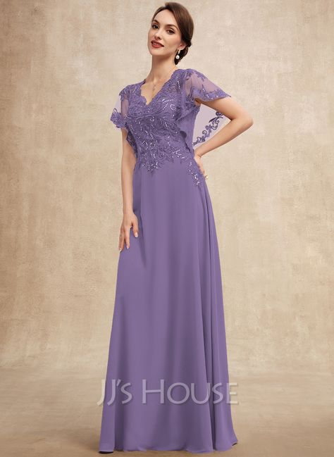 A-Line V-neck Floor-Length Chiffon Lace Mother of the Bride Dress With Sequins (008269034) - JJ's House Dress With Sequins, Lace Chiffon, Mother Of The Bride Dress, Floor Length Dresses, Chiffon Lace, Custom Dresses, Mother Of The Bride Dresses, Bride Dress, Mother Of The Bride