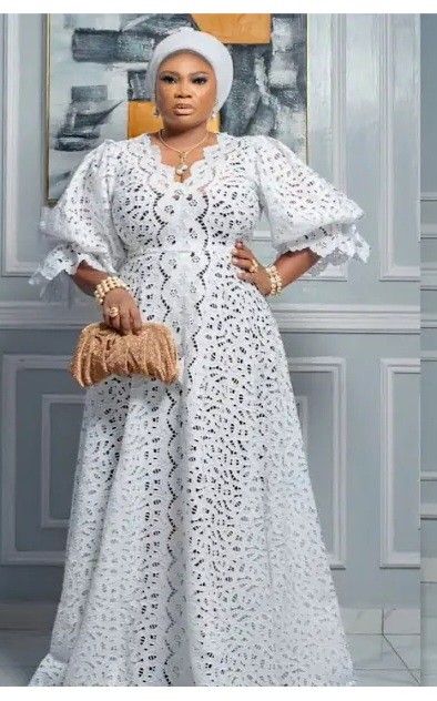 Modest Lace Gown Styles, Laize Dress Styles, White Gown Styles, Sample Lace Gown Styles Nigeria, Bubu Lace Gown Styles, Crepe Short Gown Styles, African Lace Styles Gowns, Bubu Gown Styles Lace, Boubou Gown Styles