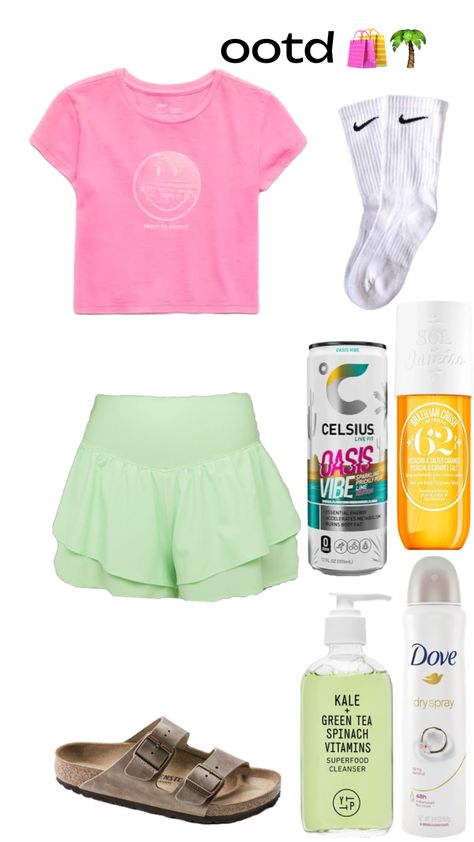 #fyp #foryou #outfitinspo #outfits #ootd #preppy #preppygirldelilah #aerie #nike #birkenstock #skincare #dove #celsius #soldejaneiro Aerie Outfit, Ootd Preppy, Birkenstock, Ootd, Nike