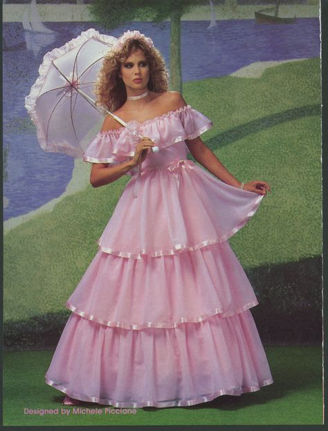 Brides Dec 1984/Jan 1985 Ugly Wedding Dress, 80s Prom Dress, 80s Prom, 80s And 90s Fashion, Vintage Prom, Girly Dresses, 80s Dress, 1980s Fashion, Pageant Dress