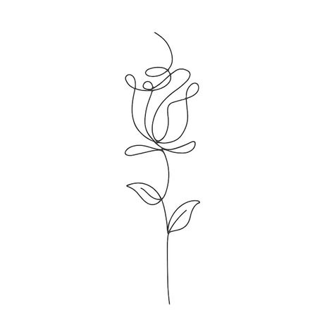 Rose flower line art | Premium Vector #Freepik #vector #rose-logo #rose-silhouette #poppy-flower #botany Rose Flower Line Art, Flower Line Art Drawings, Rose Vector Art, Line Rose Drawing, Flower Art Line, Single Line Rose Drawing, Single Line Rose, Roses Silhouette, Rose Calligraphy