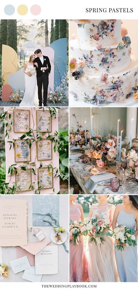 Pastel Wedding Decorations, Pastel Wedding Theme, Pastel Wedding Colors, Wedding Themes Spring, Spring Garden Wedding, Spring Wedding Colors, Spring Wedding Inspiration, Wedding Palette, Spring Pastels