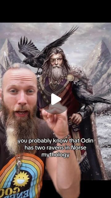 David Christiansen on Instagram: "Odin, Huginn and Muninn are a great representation of Past, Present and Future. 

I have been looking into the symbolism of the gods and their lessons a lot. There is SO MUCH to learn from this amazing belief. The gods are truly dynamic and are so deeply rooted in who WE ARE.

What do you think? 🤔

#norsemythology #norsepagan #norsegods #huginnandmuninn #odin #paganism #pagansofinstagram #vikingsofinstagram" Odin Symbol, Huginn And Muninn, Norse Pagan, Norse Mythology, Vikings, You Think, Instagram