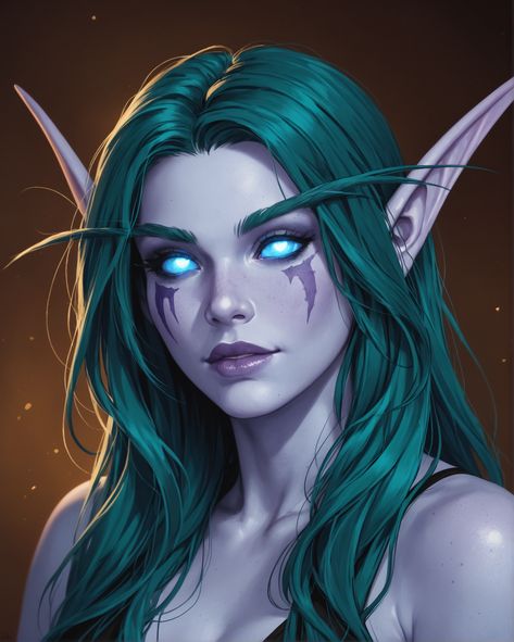 Night elf Night Elf Warcraft, Night Elves World Of Warcraft, Dusk Elf Dnd, Wow Elves, Night Elf Wow, Night Elf Art, Wow Night Elf, Night Elf Female, Banshee Art Beautiful