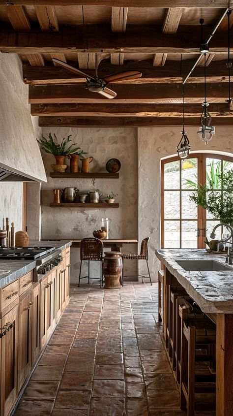 Old World Spanish Style Home, Hacienda Interior, Hacienda Interior Design, Spanish Style Home Interior, Modern Hacienda, Captivating Aesthetic, Hacienda Style Homes, Tuscan Kitchen, Spanish Style Home