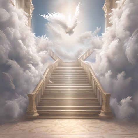 Heaven Artwork, Heaven Pictures, Heaven Wallpaper, Stairs To Heaven, Church Backgrounds, Heaven's Gate, Heaven Art, Bible Images, Angel Images