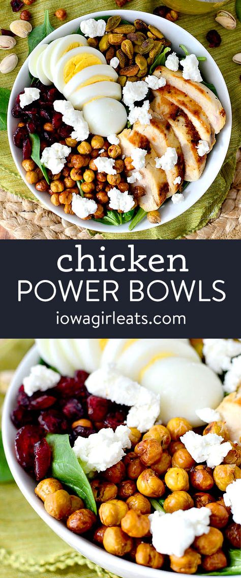 Baked Garbanzo Beans, Chicken Power Bowls, Protein Packed Lunch, Power Bowl Recipe, Food Habits, Healthy Bowls Recipes, Healthy High Protein Meals, Power Bowls, Packed Lunch