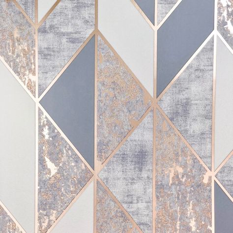 Ratings and Reviews of Superfresco Milan Geo Rose Gold Wallpaper 106407 | Wallpaper | Allen Braithwaite Blush Pink Wallpaper, Tapete Gold, Wallpaper Macbook, Wallpaper Sky, Rose Gold Wallpaper, Silver Wallpaper, Salon Interior Design, Marble Wallpaper, Metallic Wallpaper