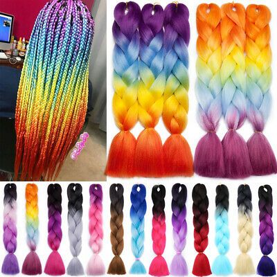 24" Ombre Twist Synthetic Braiding Hair Extensions braids. Hair Type: Braiding Hair. Hair Material: Synthetic Braiding Hair, High Temperature Fiber. Magic tie Ponytail Pony Tail Hair Extensions Wrap On Real Thick Fake Hairpiece. Rainbow Hair Braids, Sho Madjozi, Afro Hair Types, Mermaid Hair Extensions, Rainbow Hair Extensions, Hair Braid Beads, Braids Color, Colored Box Braids, Rainbow Braids