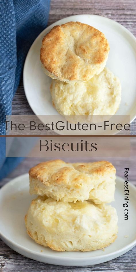 These are hands down the best gluten free biscuits. I tested 5 different gluten free flour blends and share the results. You can make light and fluffy biscuits so quickly. They are perfect for shortcakes, breakfast sandwiches, and on their own. fearlessdining Glutenfri Baking, Cookies Gluten Free, Gluten Free Biscuits, Gluten Free Recipes Bread, Gluten Free Flour Blend, Gluten Free Living, Biscuits Recipe, Homemade Gluten Free, Gluten Free Dairy Free Recipes