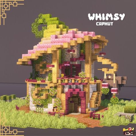 MassiveSpeck | mcbuilder 🌆 on Instagram: "Whimsy Caphut ========================= 𝙁𝙤𝙧 𝙢𝙤𝙧𝙚 𝙖𝙬𝙚𝙨𝙤𝙢𝙚 𝙗𝙪𝙞𝙡𝙙𝙨: 🤝🏼 ∝ Follow me @massivespeck 📨 ∝ Send it to someone 💾 ∝ Save and check for later use! ✉️ ∝ Join my discord! ========================== 𝙈𝙞𝙣𝙚𝙘𝙧𝙖𝙛𝙩 𝙄𝙣𝙛𝙤𝙧𝙢𝙖𝙩𝙞𝙤𝙣: 🖥️ ∝ Version: Java Minecraft 1.19.3 🖼️ ∝ Resource Pack: Vanilla Tweaks, Elytra+, Pumpkins+ 🌆 ∝ Shaders: Complementary Reimagined / Rethinking Voxels ========================== 📌TAGS: #mi Middle Of Town Minecraft, Minecraft House Greenhouse, Minecraft Cute Builds House, Oasis Minecraft House, Adorable Minecraft House, How To Build A Fairy House In Minecraft, Domed Roof Minecraft, Minecraft Angled House, Cute House To Build In Minecraft