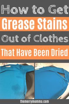 Grease Out Of Clothes, Grease Stains Out Of Clothes, Stains Out Of Clothes, Remove Grease Stain, Stain Removal Guide, Laundry Stain Remover, Stain Removers, Stain On Clothes, Laundry Stains